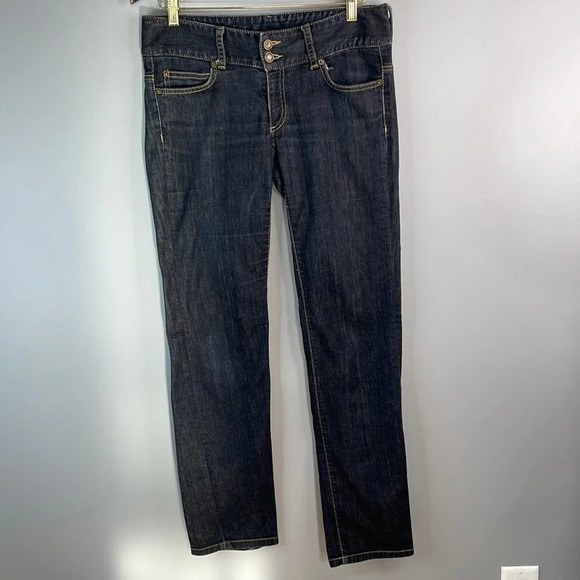 MICHAEL KORS Straight Leg Low Rise Flap Pocket Jeans Blue Dark Wash Denim Size 6 - Picture 12 of 12